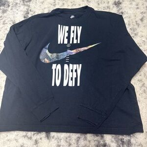 Nike Black 'We Fly to Defy' Long Sleeve Tee
